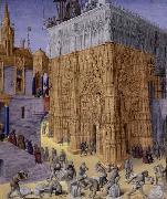 Jean Fouquet Construction of the Temple of Jerusalem oil painting on canvas